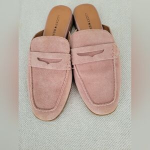Lucky Brand Patsie Loafers Mules Oil Suede Pink size 8